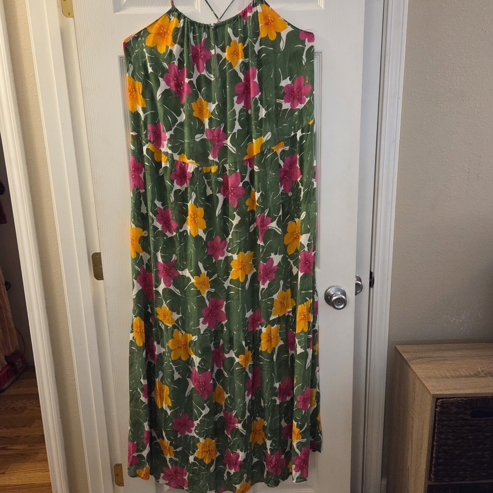 Loft Beach sz XXL tropical floral maxi dress NWT 100% rayon‎ resort cruise vacay